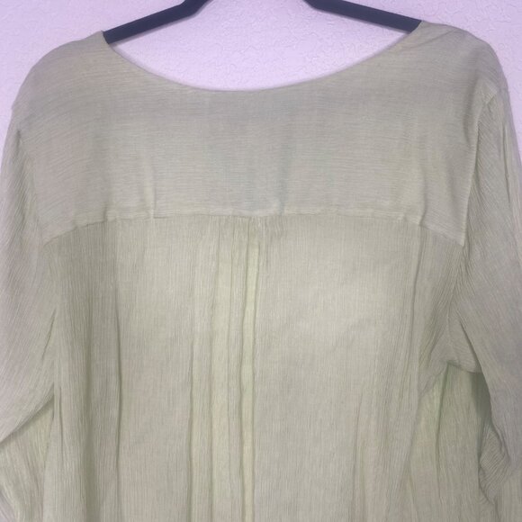 Christopher & Banks Tunic Top Womens XL Light Green Long Sleeve Blouse Flowy She - Picture 7 of 12